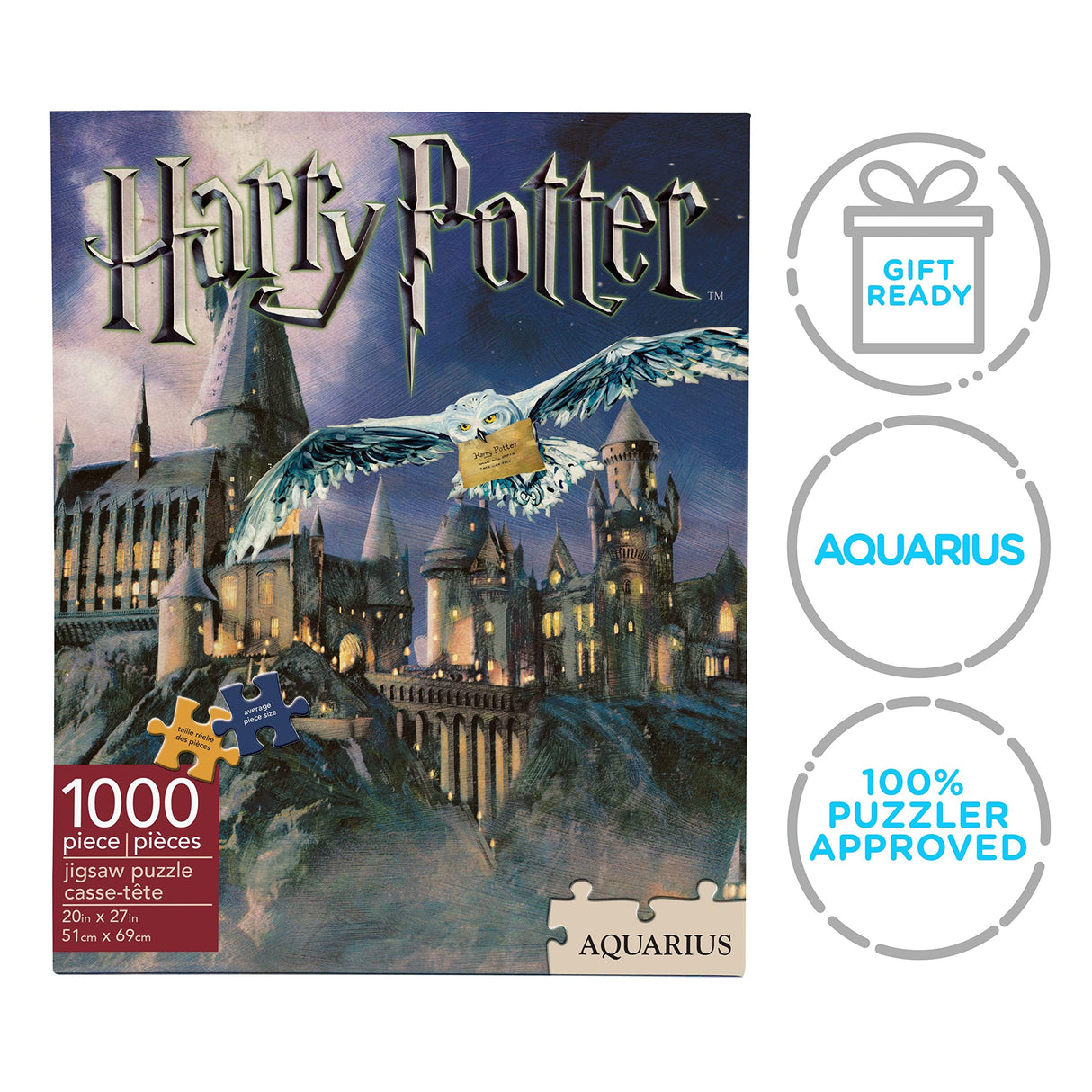 AQUARIUS Harry Potter Puzzle Hogwarts Castle (1000 Piece Jigsaw Puzzle) - Officially Licensed Harry Potter Merchandise & Collectibles - Glare Free - Precision Fit - 20x27in AQUARIUS