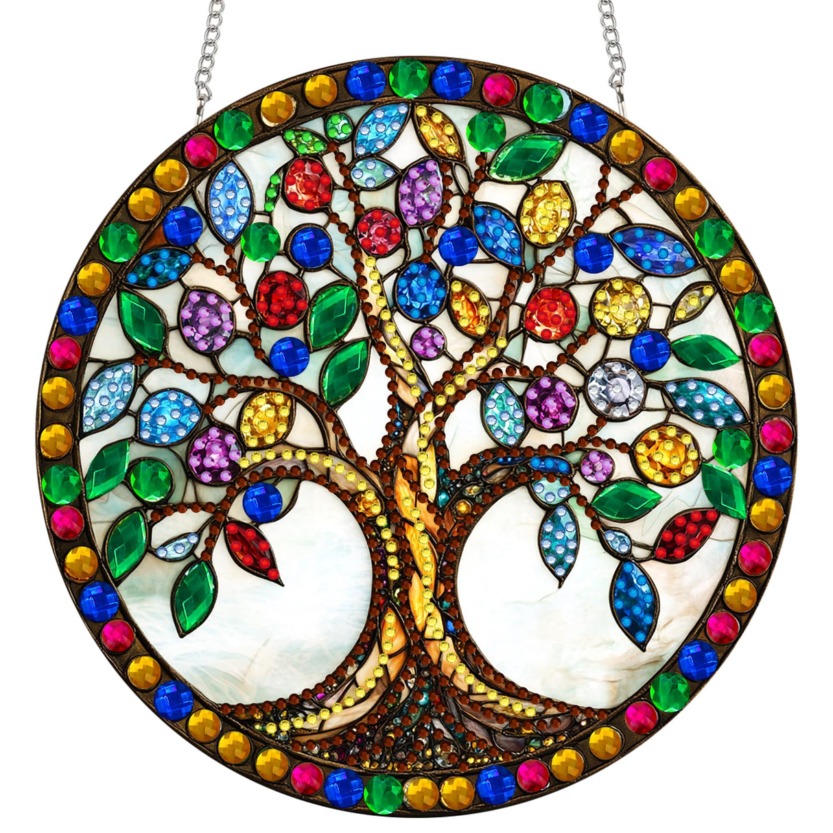 SKRYUIE Hanging Diamond Art Kits for Adults Pendant Tree, Special Shaped Crystal DIY Diamond Painting Kit, Acrylic Board Wreath Pendants Double Sided, Home Decor 7.29 x 7.29 Inch SKRYUIE