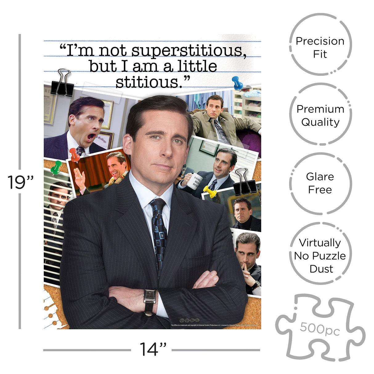 AQUARIUS The Office Michael Scott Puzzle (500 Piece Jigsaw Puzzle) - Officially Licensed The Office Merchandise & Collectibles - Glare Free - Precision Fit - 14 x 19 Inches AQUARIUS