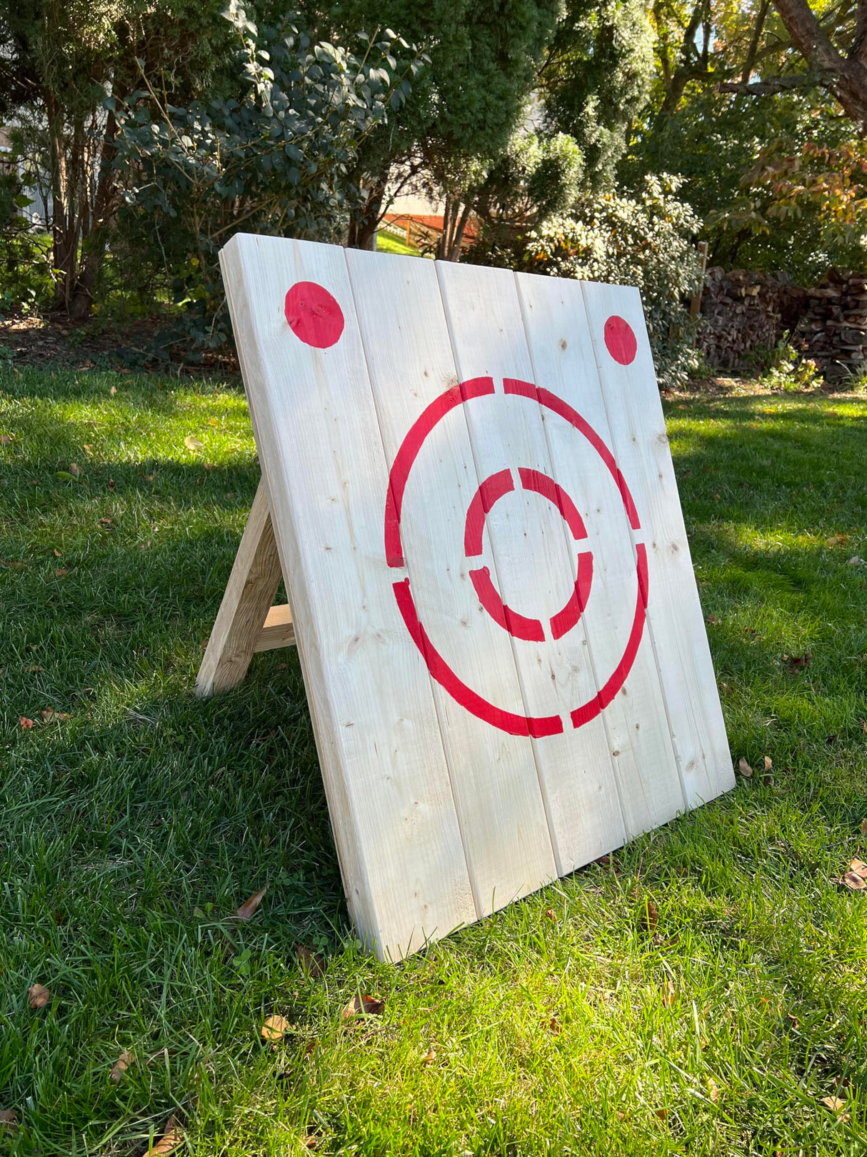 Wooden Foldable Axe and Knife Throwing Target with Stand WoodArtSupply