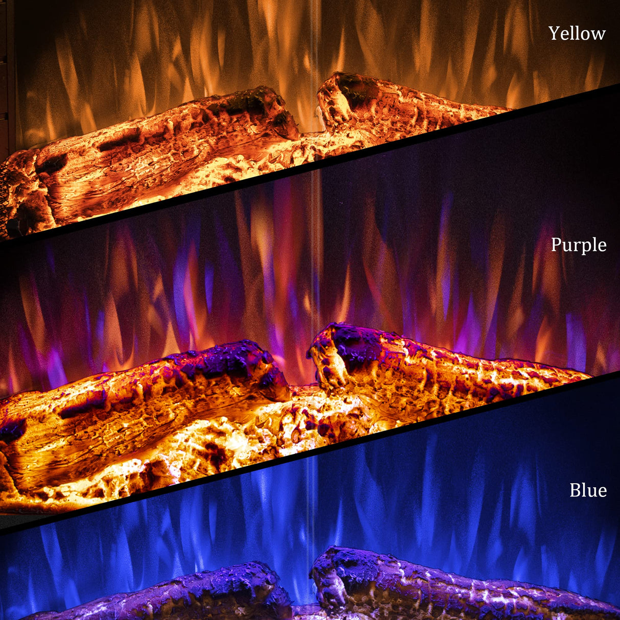 Benrocks 36” Electric Fireplace Inserts with Glass Door and Mesh Screen, Multicolor Flames & Fire Crackling Sounds, Timer, Overheating Protection Fireplace Heater, 750/1500W Benrocks