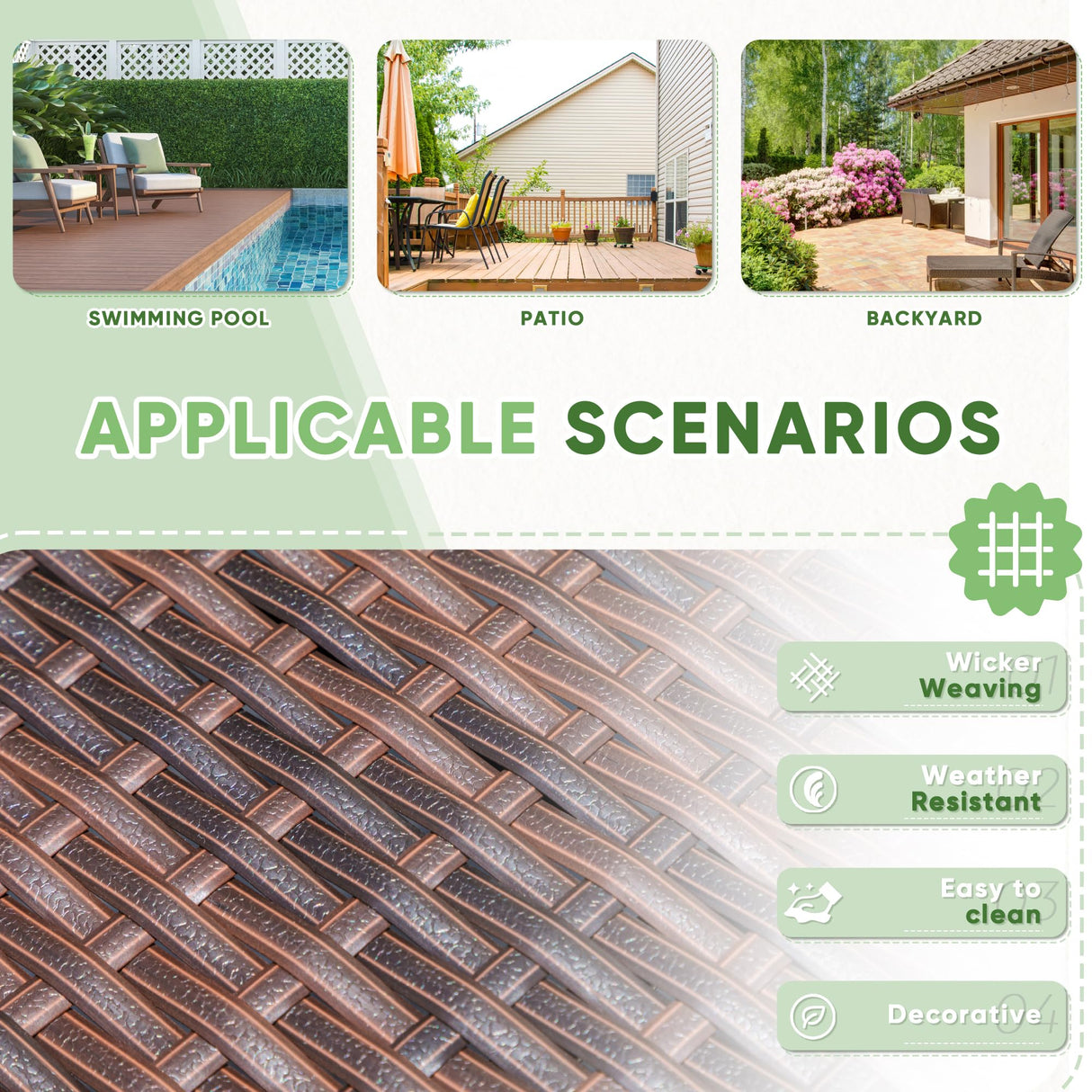 Greesum 3 Pieces Patio Dining PE Rattan Wicker Chair Furniture Set with Cushion and Glass Coffee Table for Outdoor Garden Backyard Poolside, Brown and Beige Greesum