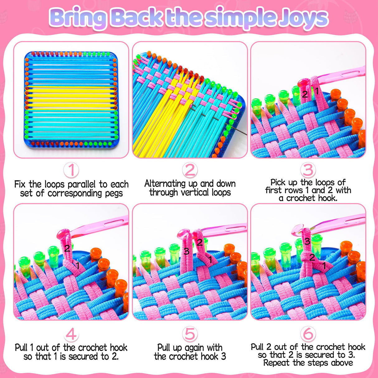 CCTVRTV Weaving Loom Kit Toys for Kids and Adults, Potholder Loops DIY Arts and Crafts for Boys and Girls Ages 5 6 7 8-12 13, Easy Potholder Loom Knitting Kits Gifts for Beginners, 252 Craft Loops CCTVRTV