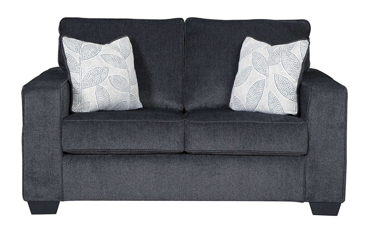 Signature Design by Ashley Altari Modern Loveseat with 2 Accent Pillows, Dark Gray Signature Design by Ashley