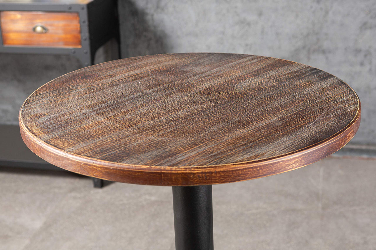 LOKKHAN 42" Tall Rustic Industrial Bar Table-19.68" Dia Round Wooden Top Metal Bar Height Adjustable Standing Pub Table-Dining Room Bistro Table-Cocktail Table LOKKHAN
