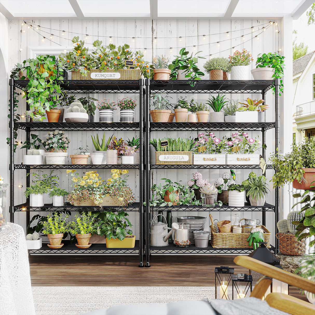 REIBII 5-Tier Wire Shelving Rack Storage Shelves Metal Shelves,1020 LBS Adjustable Heavy Duty Metal Shelving Units and Storage for Garage Pantry Bathroom 29" W X 14" D X 63" H REIBII