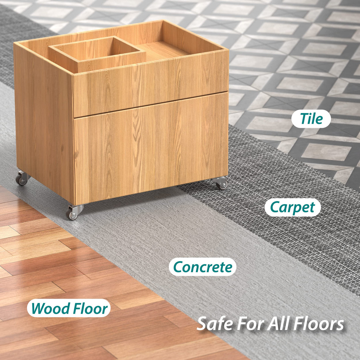 HOLKIE 1 inch Small Caster Wheels for Furniture Low Profile Casters Set of 4 Total Capacity 90 Lbs Perfect Wheels for Small Project、Nightstand、Side Table (No Brake) HOLKIE