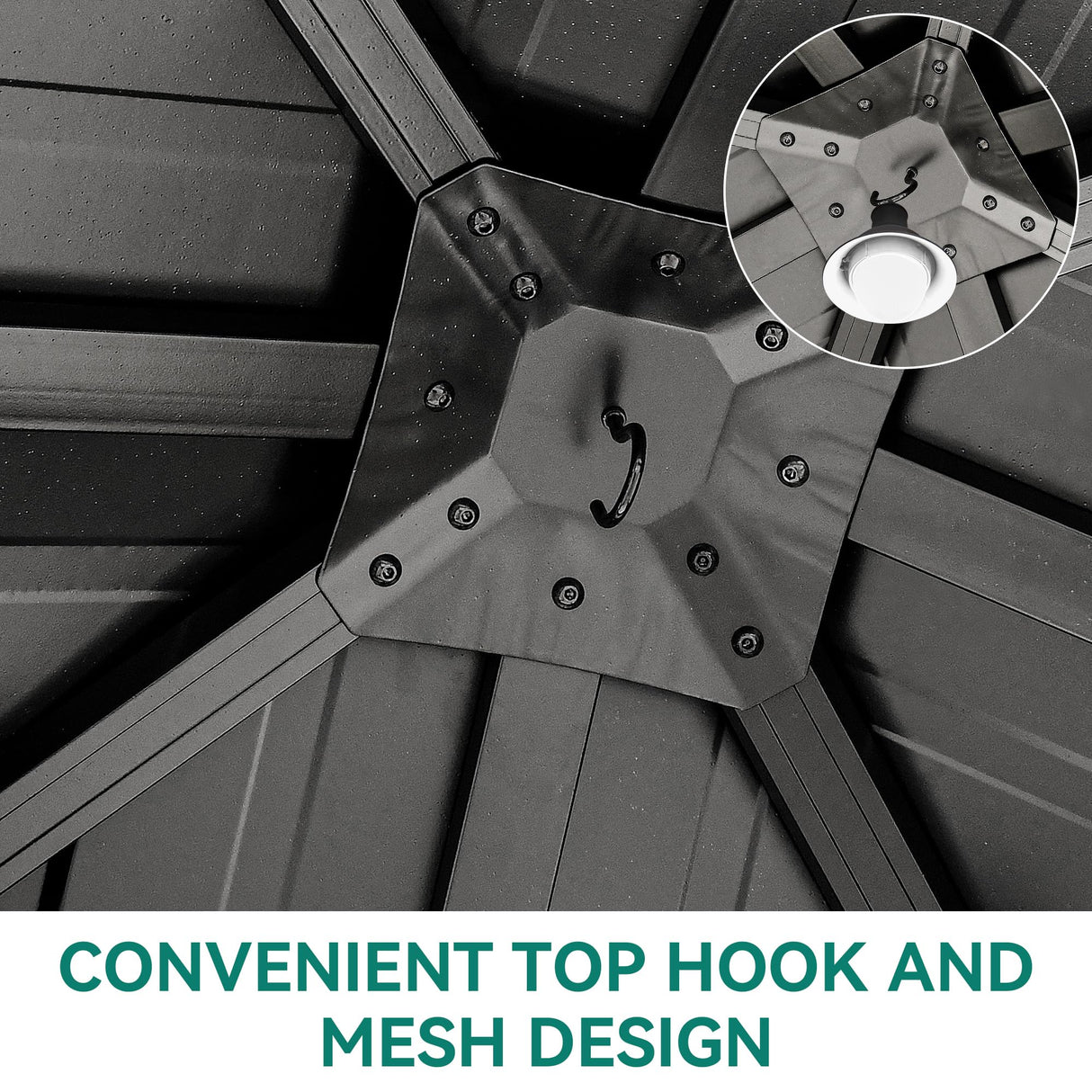 YITAHOME 10x10ft Hardtop Gazebo with Nettings and Curtains, Heavy Duty Galvanized Steel Outdoor Vertical Stripes Roof for Patio, Backyard, Deck, Lawns, Brown YITAHOME