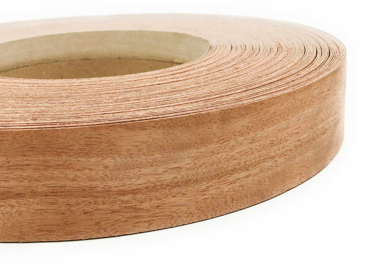 Edge Supply Brand Mahogany 2" x 25' Roll Preglued, Wood Veneer Edge Banding, Flexible Wood Tape, Easy Application Iron On with Hot Melt Adhesive. Edge Supply