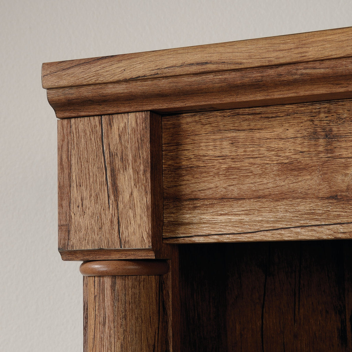 Sauder Palladia Library with Doors/Book Shelf, L: 29.37" x W: 13.90" x H: 71.85", Vintage Oak Sauder