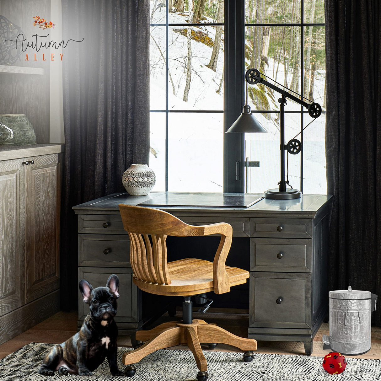 Autumn Alley Rustic Farmhouse Bathroom Trash Can - Pet Proof Galvanized Trash Can with Soft-Close Lid and Pedal for Rustic Bathroom Accessories, Kitchen Waste Basket, Country Home Décor, 5L, 1.3 Gal. Autumn Alley