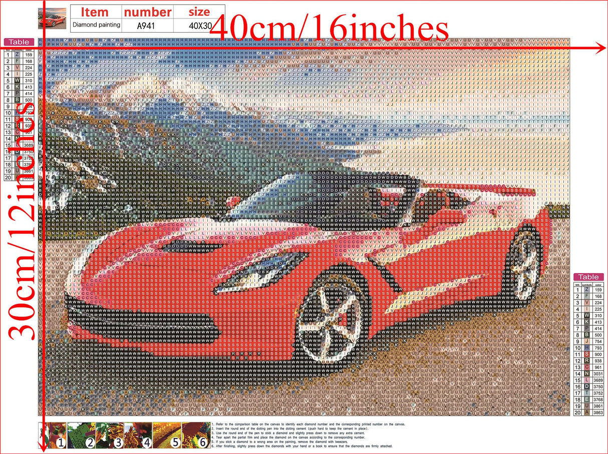NIHO-JIUMA Diamond Painting Kits Sports Car, DIY 5D Full Drill Diamond Art Gift for Adult/Teen, Home Decoration (30 X 40 cm / 12 X 16 inches) NIHO-JIUMA