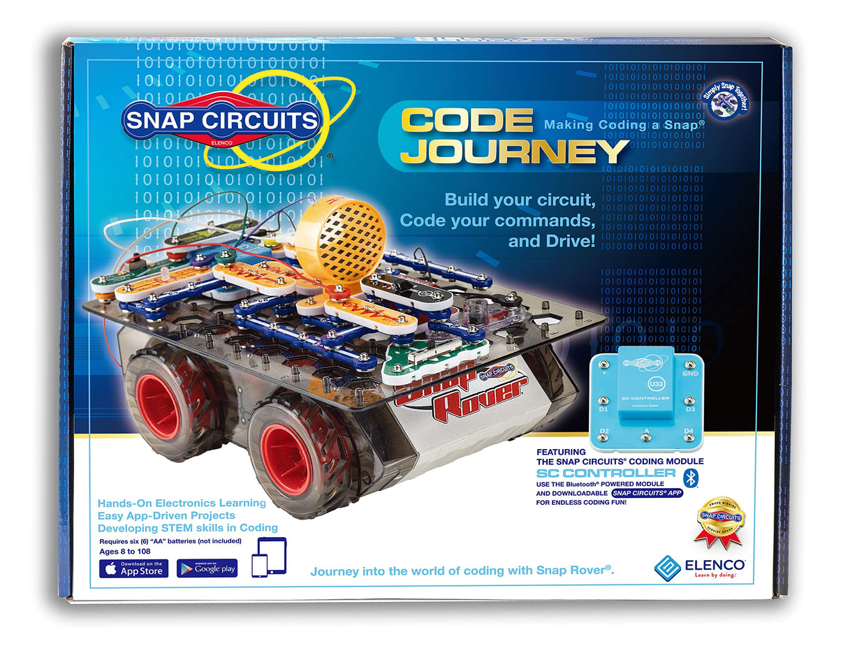 Snap Circuits Code Journey, Build Your Circuit, Code Your Commands, and Drive, Bluetooth Controlled, STEM Building Toy for Ages 8 to 108 Snap Circuits