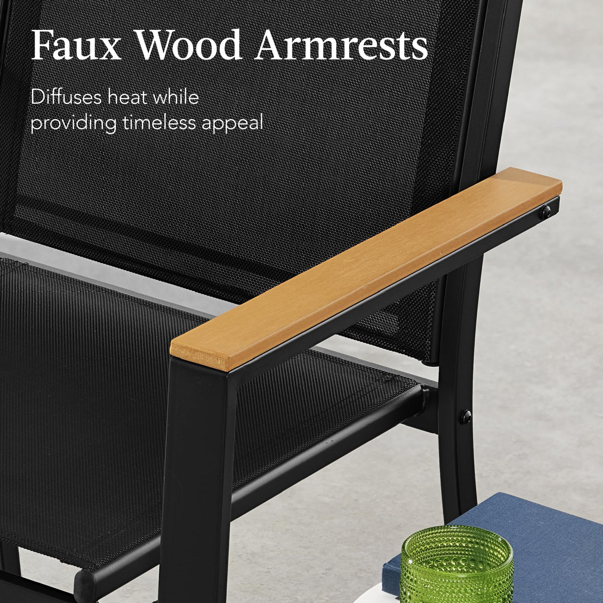 Best Choice Products 4-Piece Outdoor Textilene Patio Conversation Set, Backyard Furniture w/Loveseat, Coffee Table, Steel Frame - Black/Black Best Choice Products