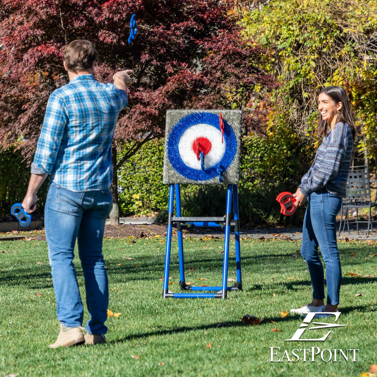 EastPoint Deluxe Steel Frame Axe Throw Target Game Set - Steel Frame for Indoors and Outdoors EastPoint Sports