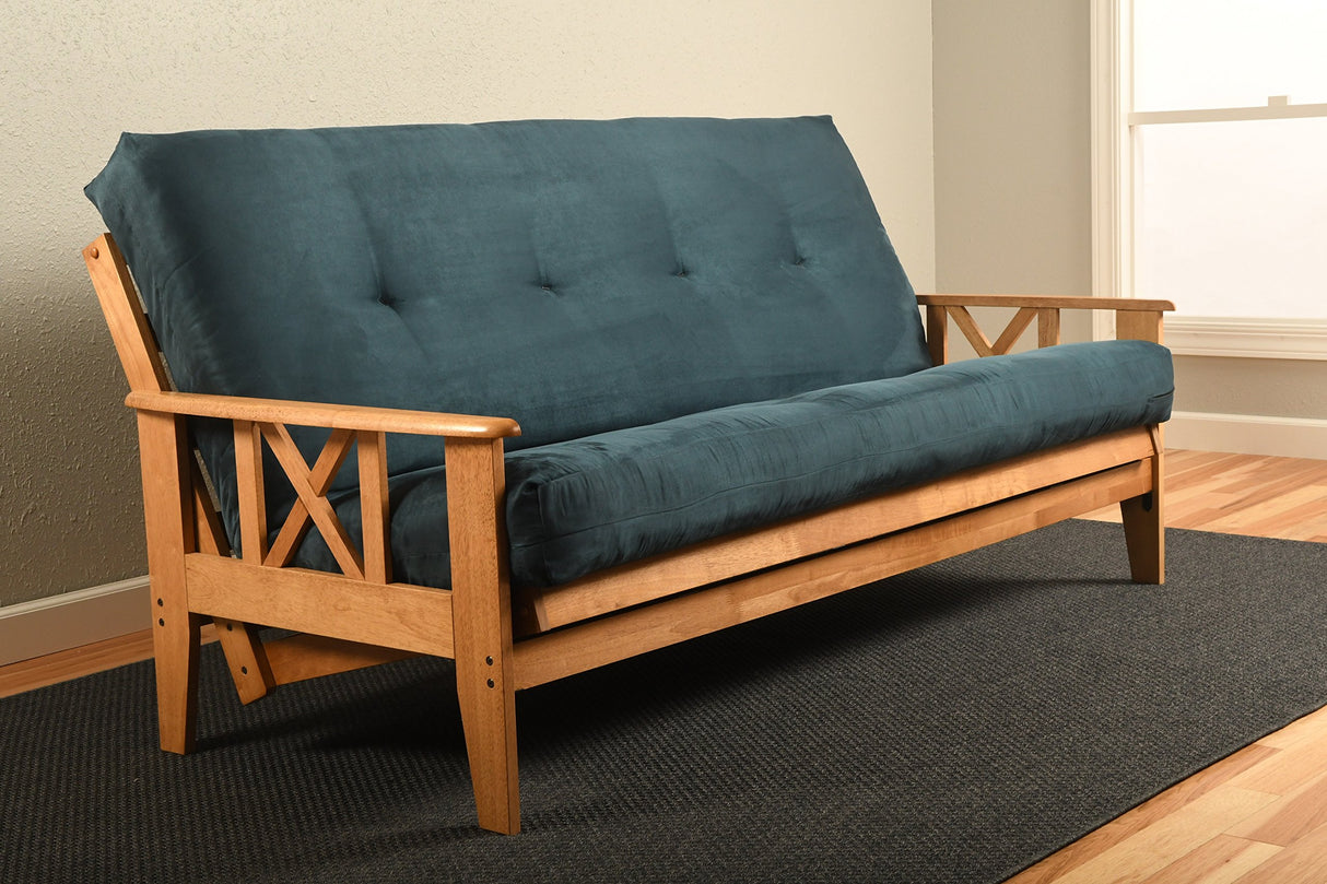 Kodiak Furniture Futon Mattress Only Innerspring Full Size Sleeper Bed Replacement Suede Fabric (Navy) Kodiak Furniture