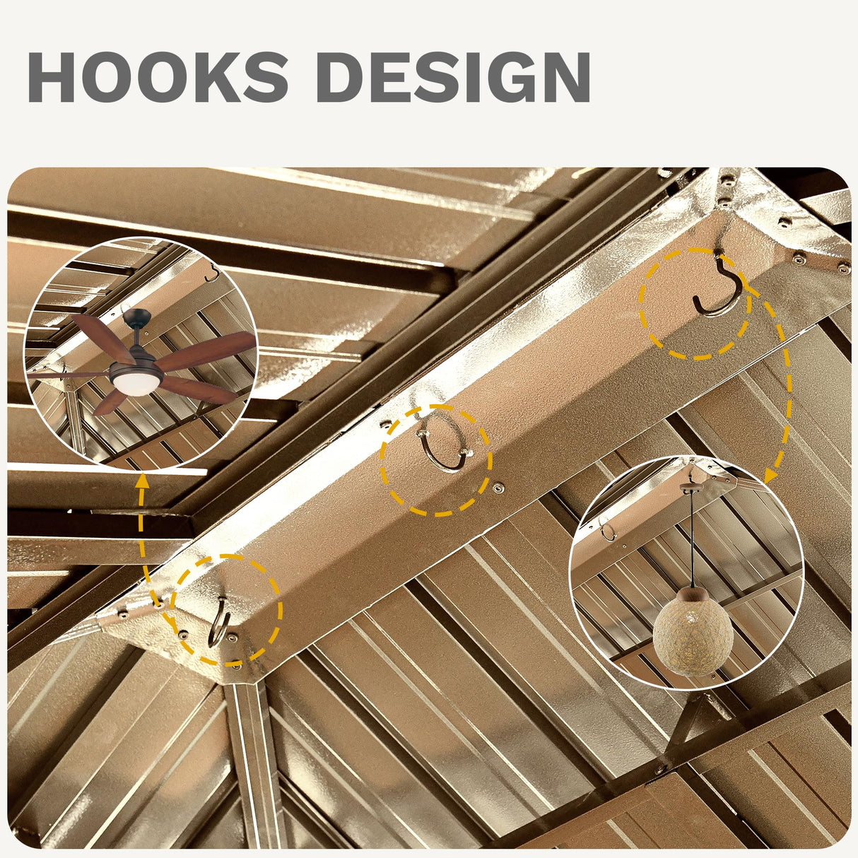 DWVO 12x20 ft Hardtop Gazebo Outdoor Heavy Duty Aluminum Gazebo with Nettings and Curtains, Combined of Horizontal and Vertical Stripes Roof for Patio, Backyard, Deck, Lawns and Balcony, Bronze DWVO