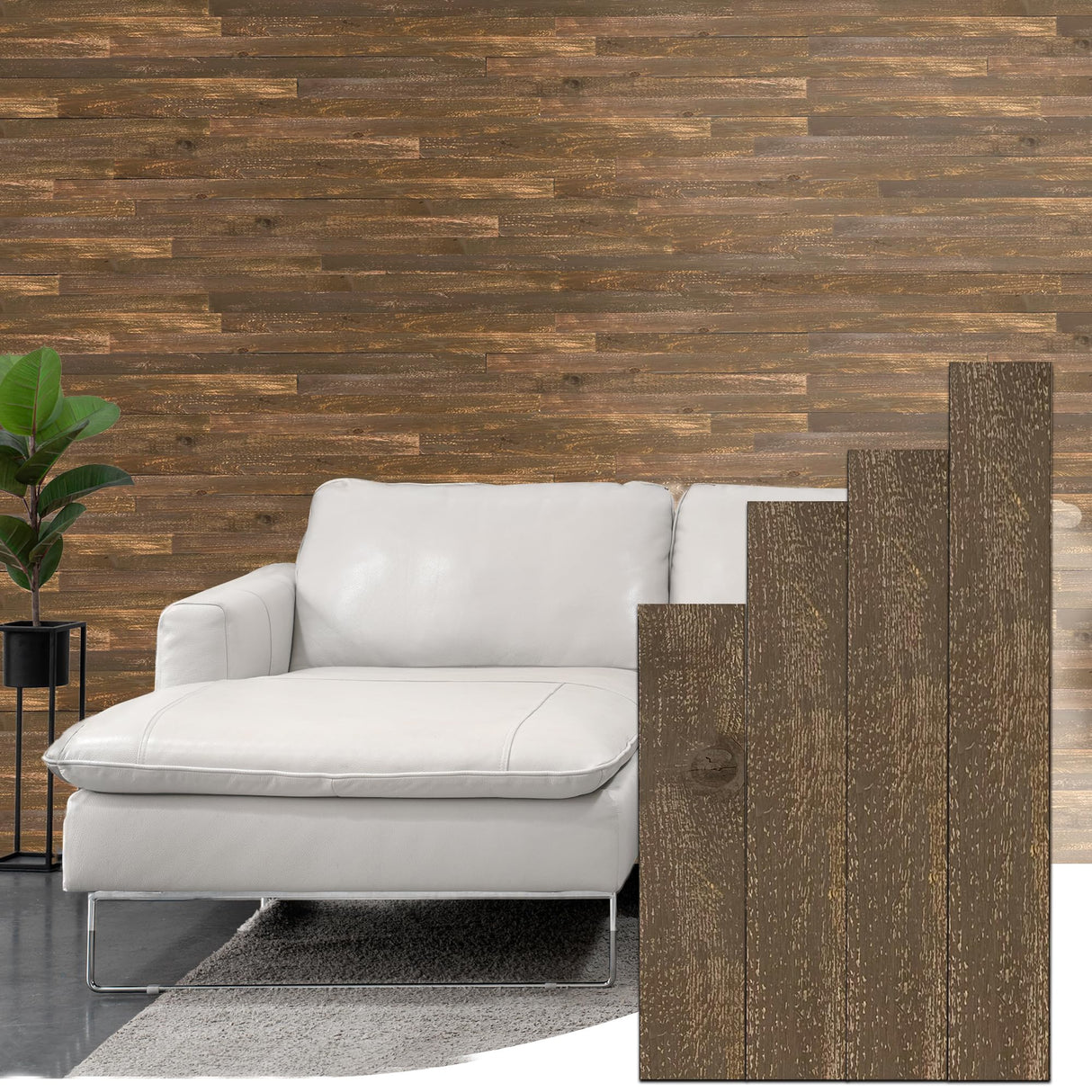 Real Reclaimed Wood Planks – Easy Nail-Up Shiplap Panels for Rustic Wood Wall Paneling – Farmhouse Style DIY Accent Wall – Made in USA (Espresso Brown, 10 Square Feet) BarnwoodUSA LLC