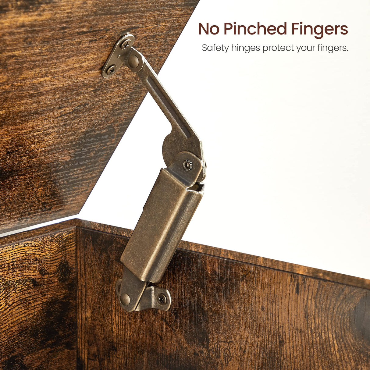 VASAGLE Storage Chest, Storage Trunk with 2 Safety Hinges, Storage Bench, Shoe Bench, Barn Style, 15.7 x 39.4 x 18.1 Inches, for Entryway, Bedroom, Living Room, Rustic Brown ULSB060T01 VASAGLE