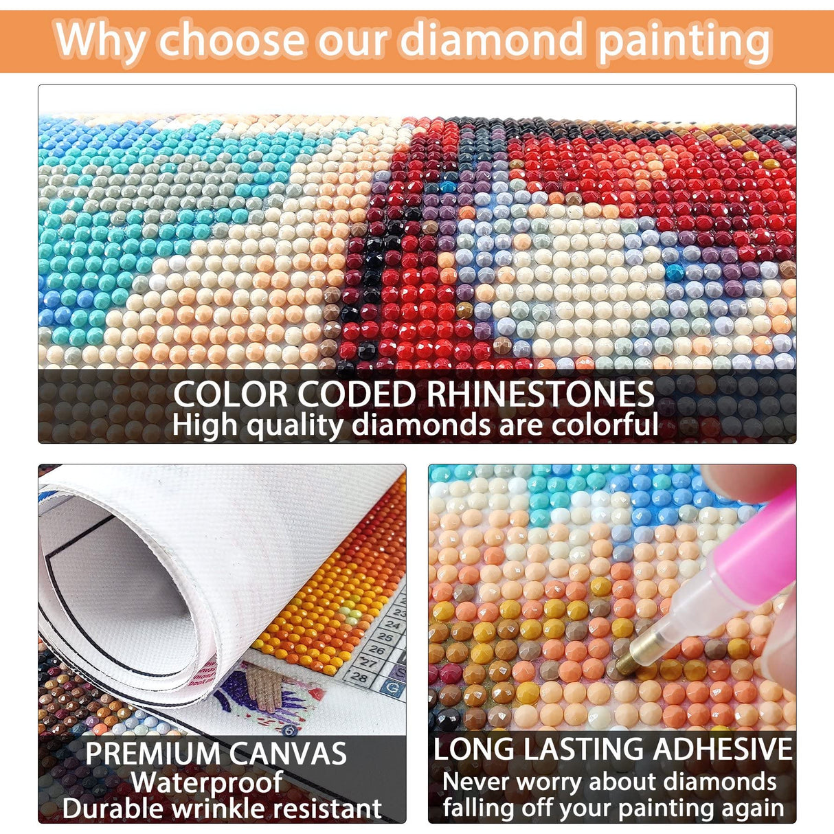 Eterkosu Mountain Flowers Diamond Art Painting Kits for Adults,5D DIY Scenery Diamond Art Paint with Diamonds for Home Decor,Full Drill Diamond Dots Painting for Adults Beginners Gem Art Pictures Eterkosu