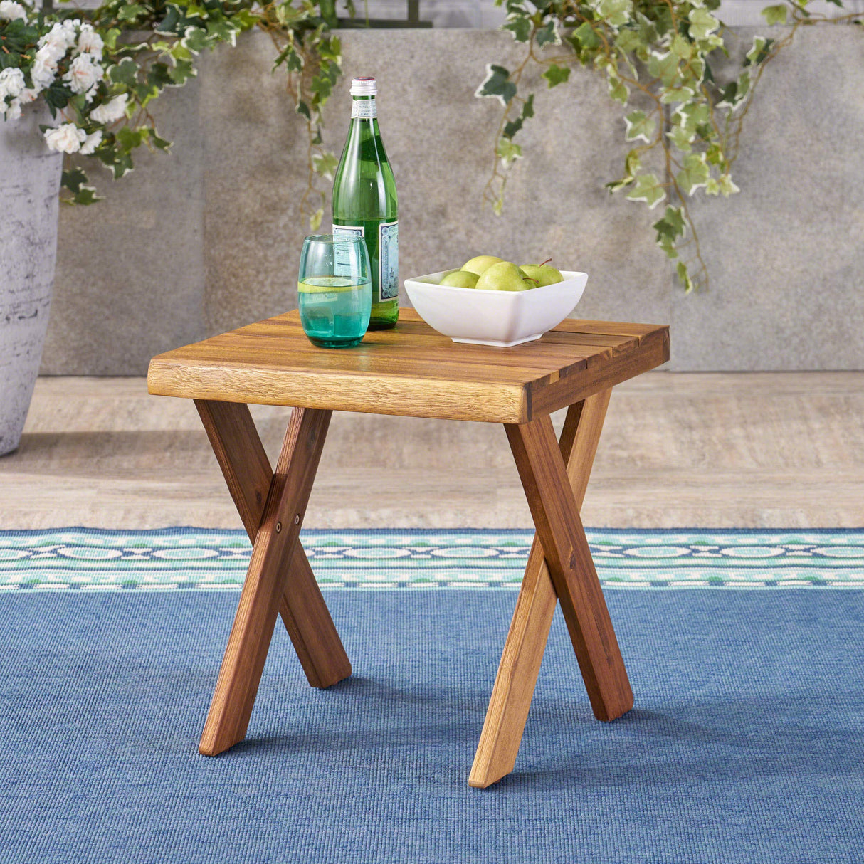 Christopher Knight Home Irene Outdoor Acacia Wood Side Table, Sandblast Teak Finish Christopher Knight Home