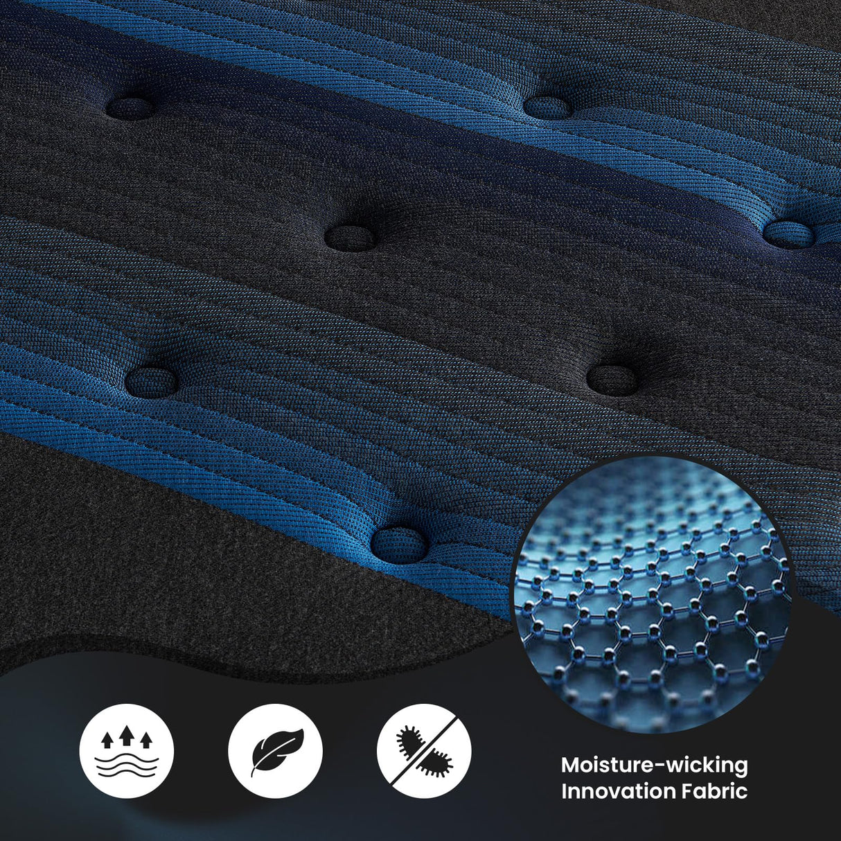 Glaxicor Queen Mattress, 14 Inch Gel Memory Foam Hybrid Mattress with Moisture-Wicking Cover, Fiberglass Free, No Motion Isolation & Responsive Support, Luxury Queen Mattresses Glaxicor