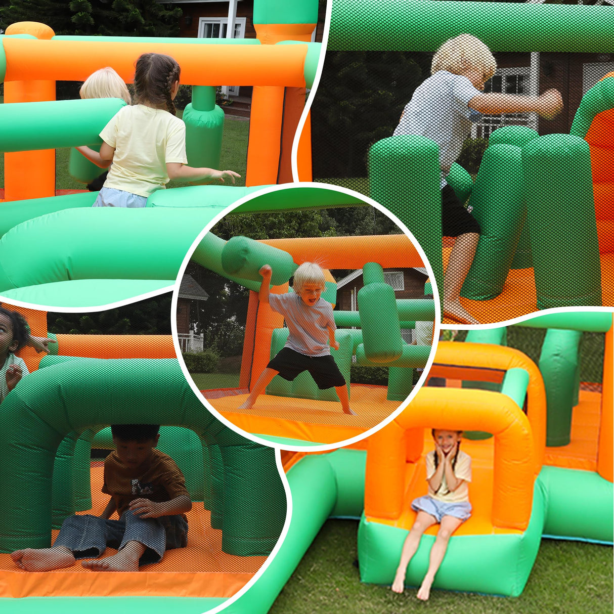 Inflatable Bounce House Kids Obstacle Bouncy Castle for Outdoor Indoor INFLATEFLY