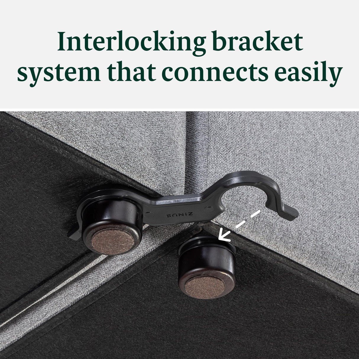 ZINUS Luca Reversible Chaise Sectional Sofa, Modern Style, Flexible Modular Design, Easy Tool-Free Assembly, Grey ZINUS