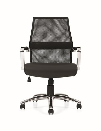 8ft Racetrack Shaped Artisan Gray Conference Table with 6 Mesh Back Black Chairs Generic