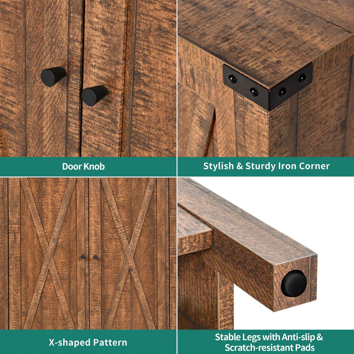 YITAHOME Shoe Cabinet with Doors, Farmhouse 5-Tier Shoe Storage Cabinet for Entryway, Large Capacity Wooden Shoes Rack Organizer for Entryway/Hallway/Closet, Brown YITAHOME