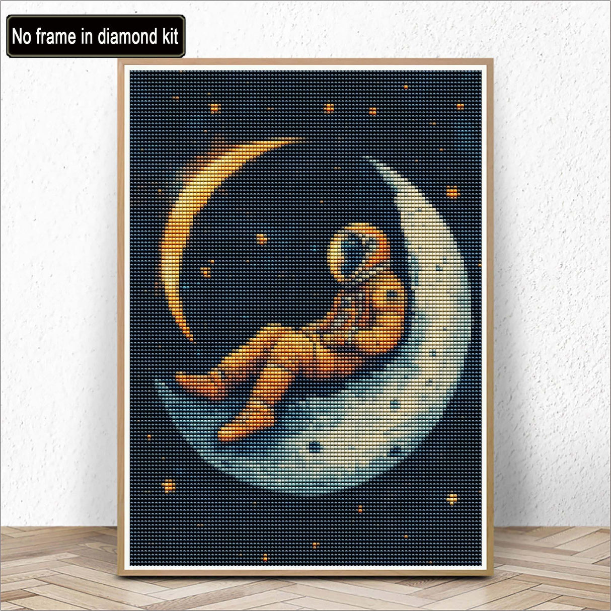 Kaliosy 5D Diamond Art Kits for Adults Astronaut by Number Kits, Diamond Painting Art Starry Moon DIY Full Drill Crystal Craft Cross Stitch Embroidery Decoration (12x16 inch) 30x40 cm Kaliosy