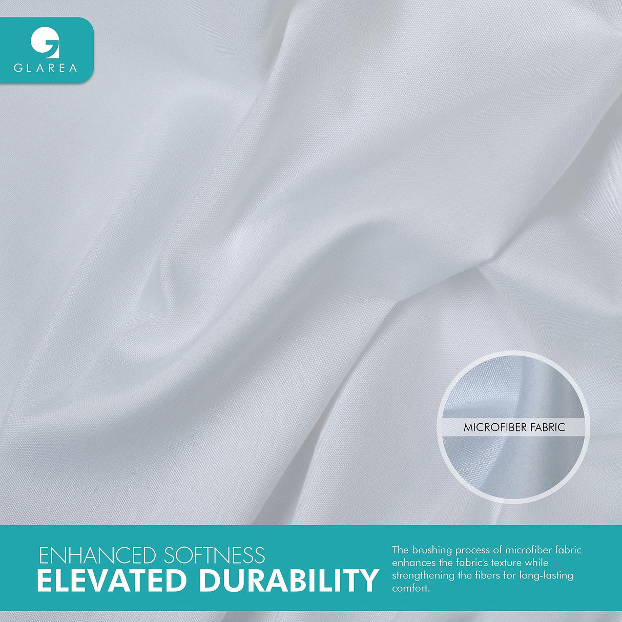 Queen White Pillow Cases Set of 6 - Bulk 12 Pack with Envelope Closure - Soft Microfiber Material for Comfortable Sleep, Sublimation and Air BnB Essentials Glarea