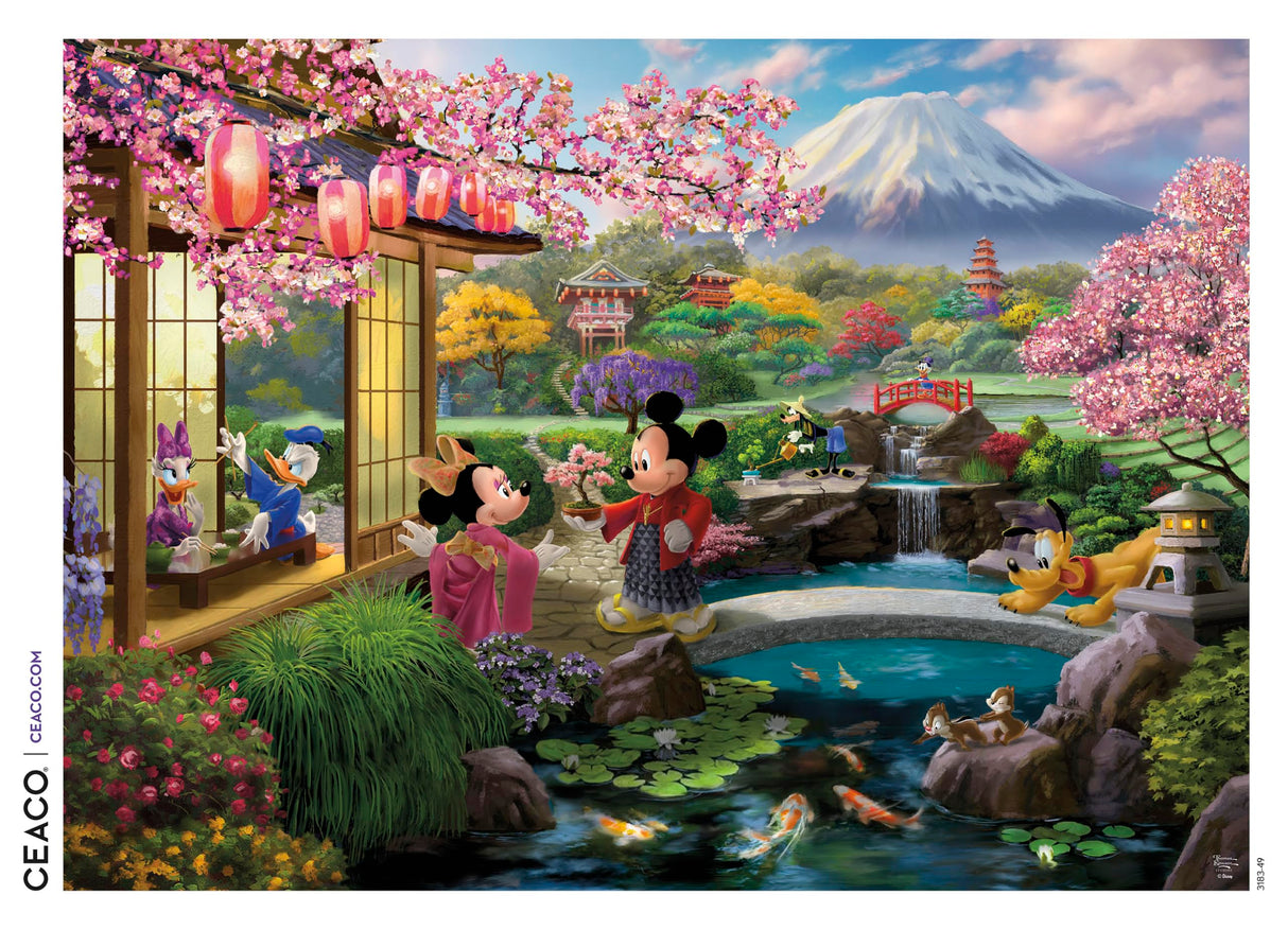 Ceaco - Disney - Thomas Kinkade - Mickey & Minnie in Japan - 1000 Piece Jigsaw Puzzle for Adults - Challenging Puzzle Perfect for Game Nights - Finished Size is 26.5 x 19 Ceaco