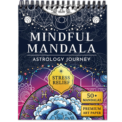 RYVE Mandala Coloring Book for Adults – 50 Unique Designs, Spiral Bound, Stress Relief & Relaxation Mindfulness Art Therapy | No-Bleed Paper | Easy-to-Tear Pages for Framing