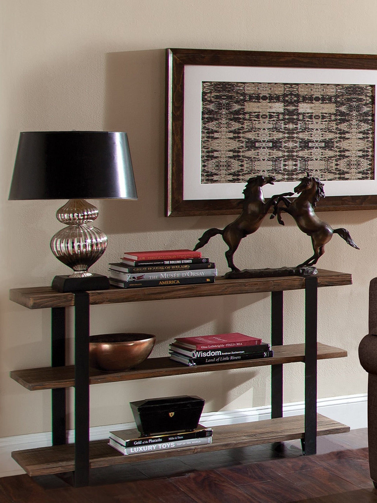 Alaterre Furniture Modesto 48" L Reclaimed Wood Media/Console Table, Natural Alaterre Furniture