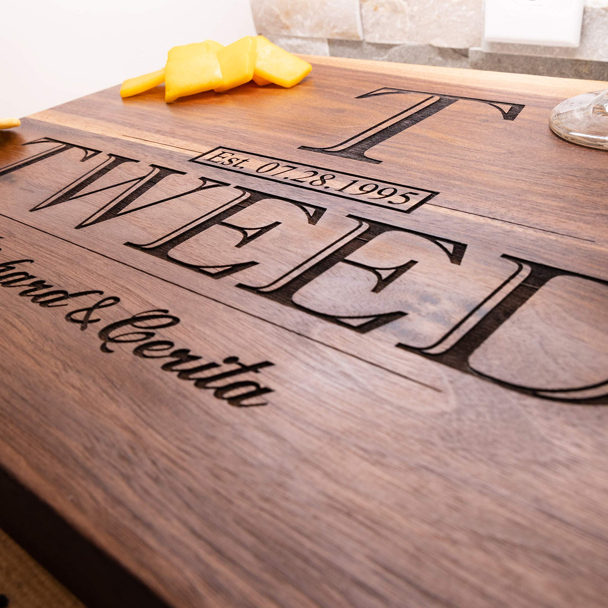 Personalized Cutting Boards - Laser Engraved Handmade Cutting Boards - Maple or Walnut Wood Cutting Boards for Kitchen - 2 Way Display or Charcuterie Boards - Personalized Gifts for Couples NakedWoodWorks