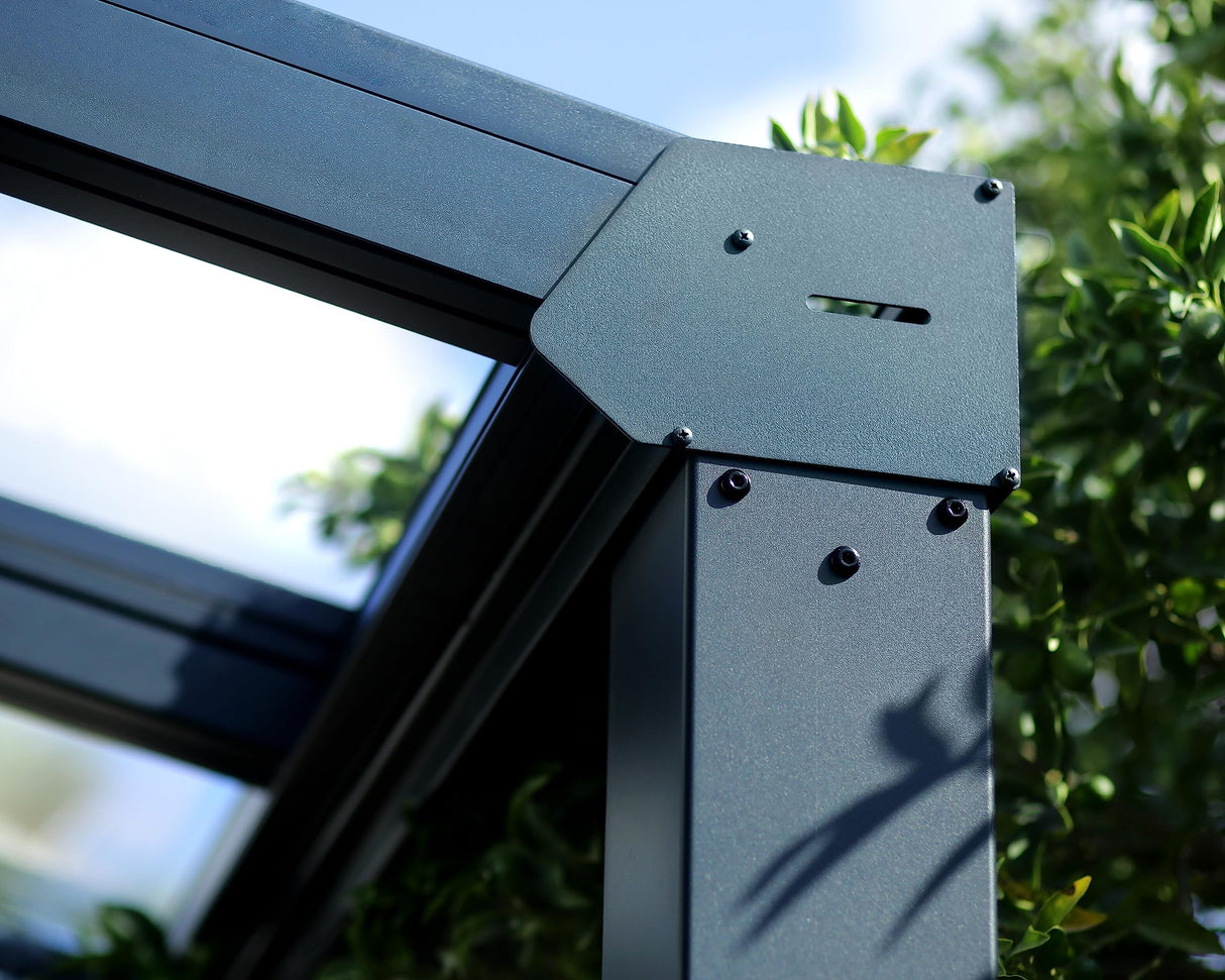 Palram - Canopia Stockholm 11x27 Patio Cover Outdoor Canopy, Gray DIY Kit Lean to Grill Gazebo Shade Canopy Covered Pergola Roof to Protect from Sun, Rain, Snow, UV Protected Polycarbonate Shelter Palram