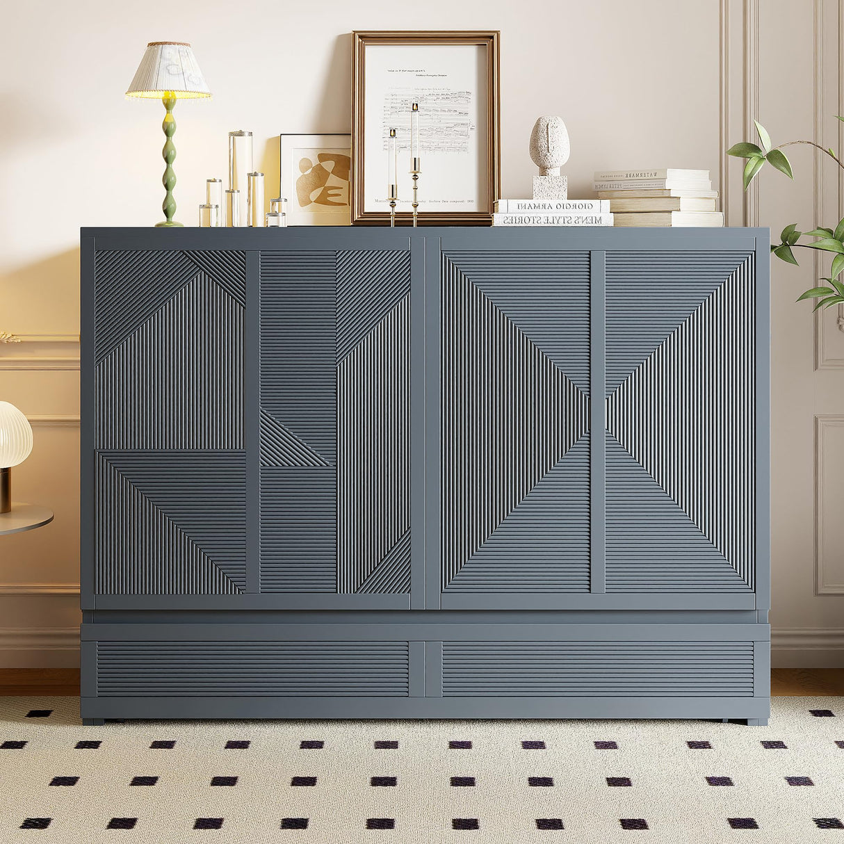 Tdewlye Queen Size Murphy Bed Wall Bed with Built-in USB Charging Ports & Drawer,Mobile Cabinet Murphy Chest Bed Wooden Space-Saving Folding Murphy Bed for Bedroom Guest Room (Gray-@LI) Tdewlye