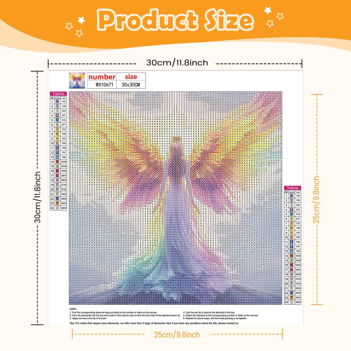 NEWENMO Diamonds Painting Kits for Adults Beginner, DIY 5D Rainbow Angel Diamond Art Paint with Round Diamonds, Full Drill Gem Art Angel Diamonds Art Painting for Home Wall Decor 12x12 Inch NEWENMO