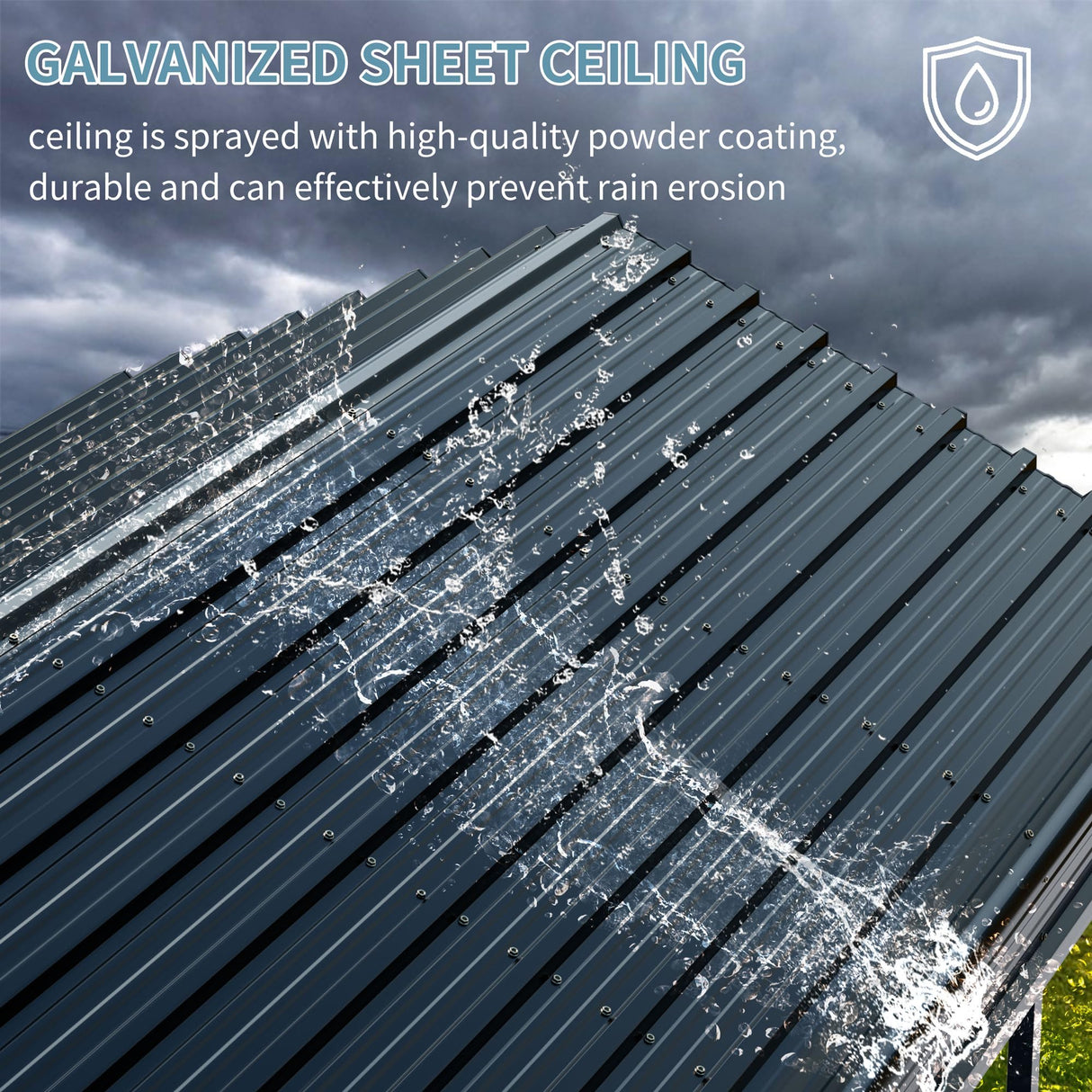 Shintenchi 12x15 FT Metal Carport, Enhanced Base Oversized Garage Carports,Outdoor Galvanized Shelter,Heavy Duty Carport Canopy with Steel Roof and Frame, for Car, Boats and Tractors Shintenchi