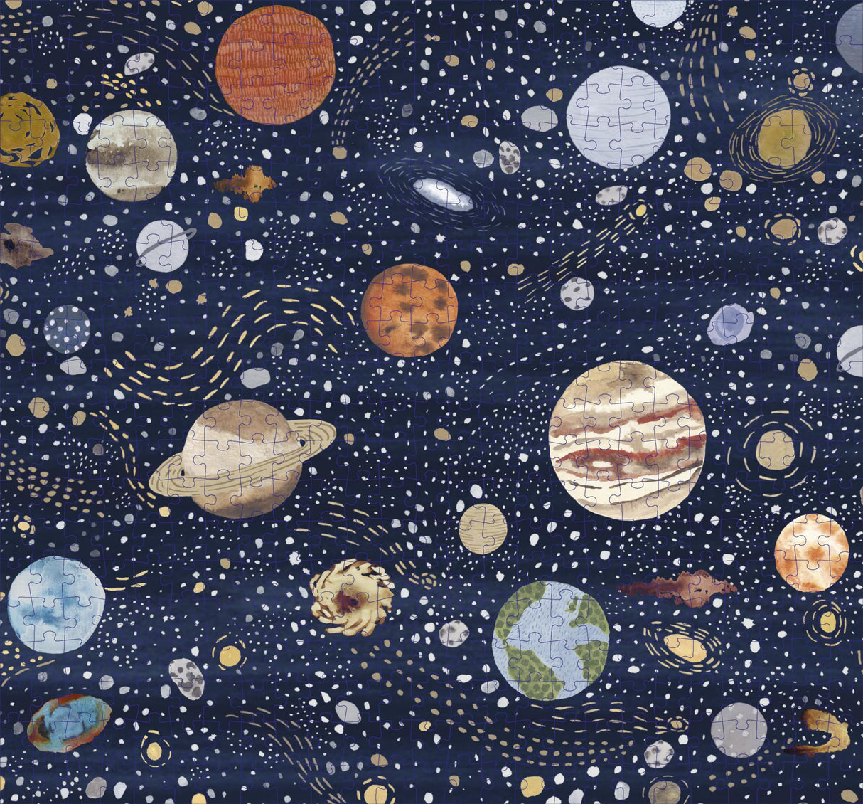 Glow Puzzle: 500 Piece Space-Themed Jigsaw Puzzle Magic Cat