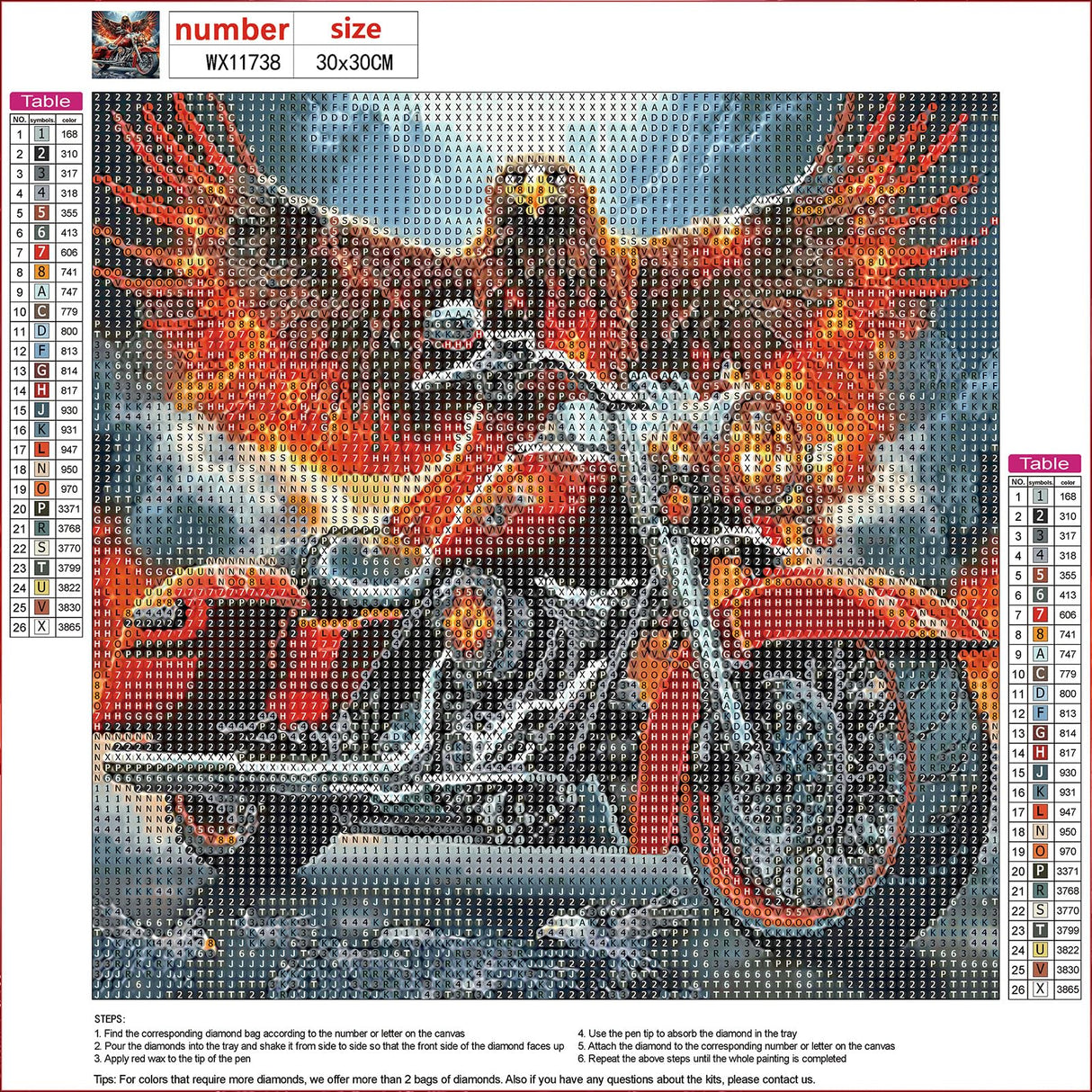 MXJSUA Eagle Diamond Painting Kits for Adults, Motorcycle 5D Diamond Art Kits for Beginners, DIY Full Round Drill Picture with Diamond for Home Wall Decor, 12x12 Inch MXJSUA