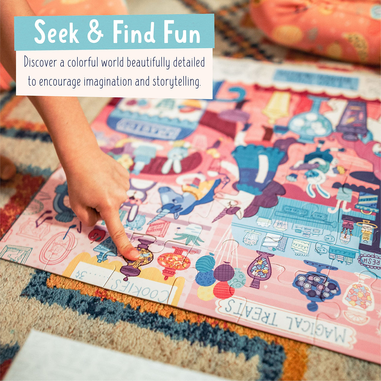 Foothill Toy Co. Children’s Jigsaw Puzzle | Unique Unicorn Art | Educational Gift for Kids 3-8, Unicorn Soda Shop - 48 Piece Foothill Toy Co.