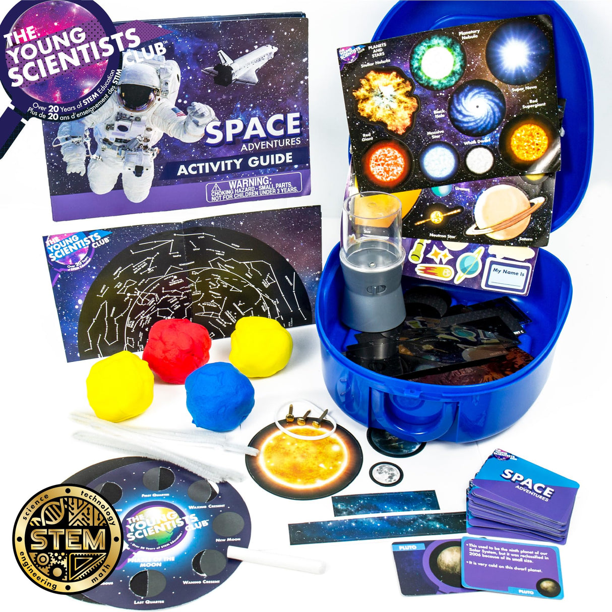 The Young Scientists Club Space Adventures Pack, STEM Kit, 13 Educational Activities, Includes Reusable Backpack, Space Navigator, DIY Constellations, Space Card Game & More, Multi (204755) The Young Scientists Club