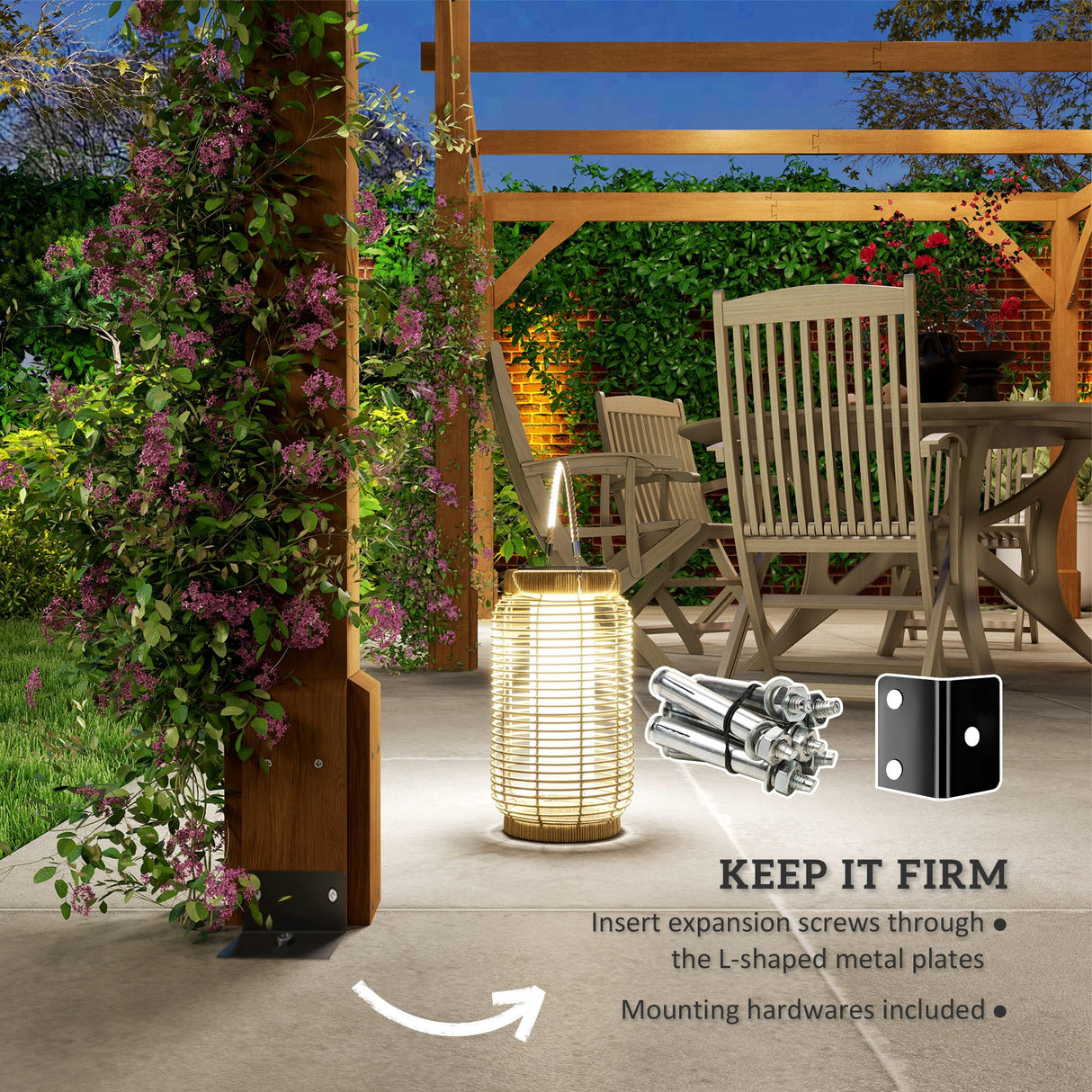 Outsunny 20' x 10' Outdoor Pergola, Wood Gazebo Grape Trellis with Stable Structure and Concrete Anchors for Climbing Plant Support, Garden, Patio, Backyard, Deck, Dark Brown Outsunny