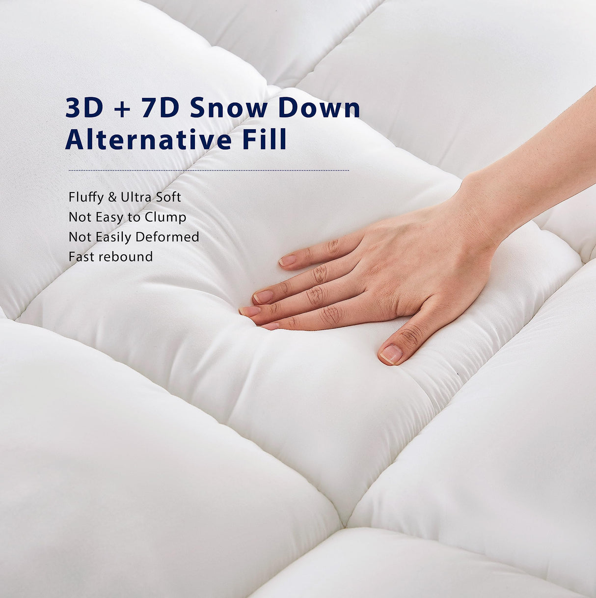 L'AGRATY Mattress Topper Full - Cooling Pillow Top Mattress Topper Full Size Extra Thick Plush Bed Topper Down Alternative Overfilled Soft Mattress Pad for Back Pain L'AGRATY