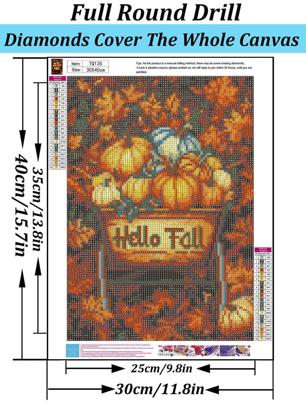 Hello Fall Pumpkin Leaf Cart Diamond Art Kits for Adults, 5D Diamond Painting Kits for Adults Beginners, DIY Full Round Drill Diamond Dot Painting Gem Art Kits for Adult,Home Wall Decor 11.8x15.7 Inch VCLKDIY