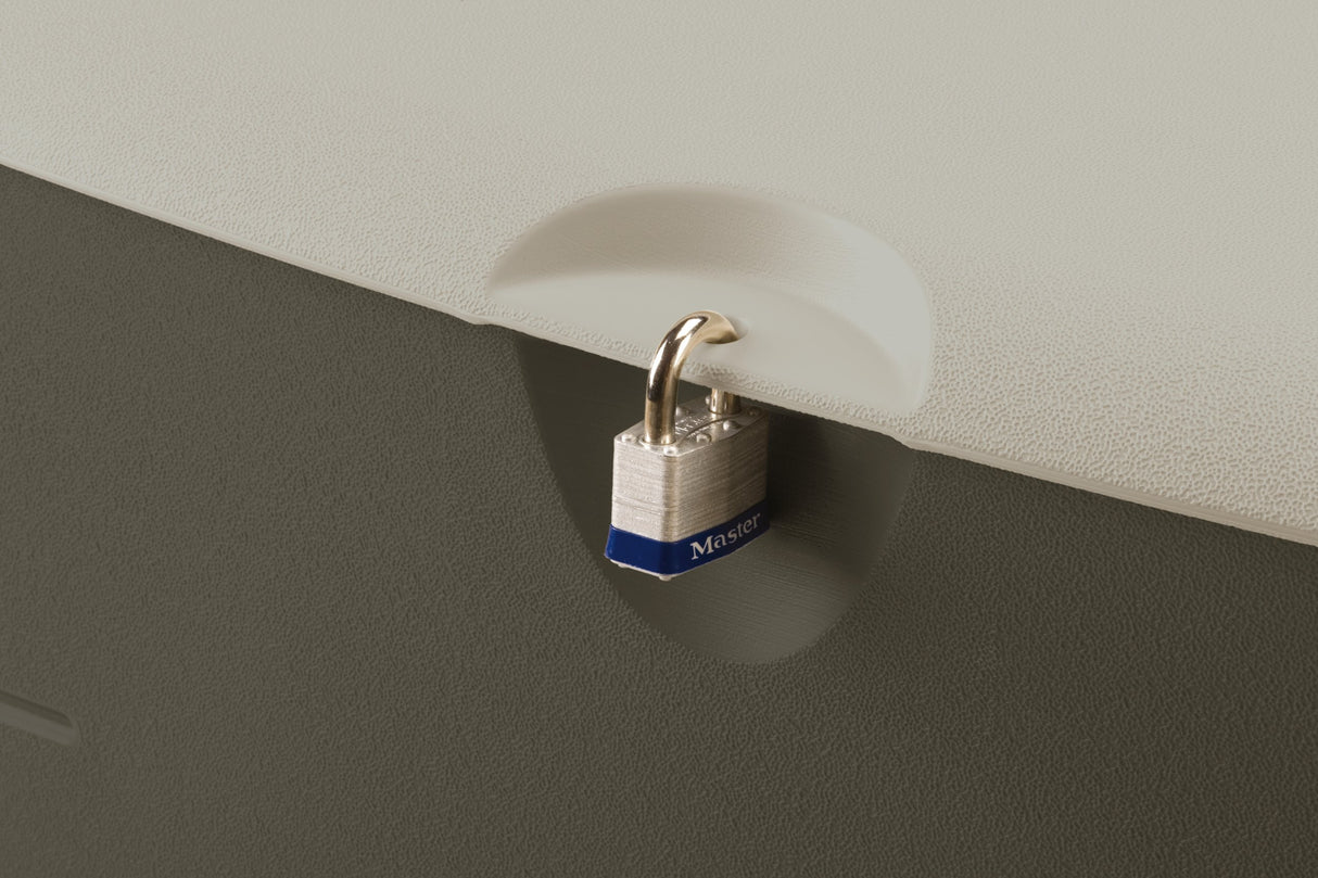 Rubbermaid Medium Resin Outdoor Storage Deck Box (73 Gal), Weather Resistant, Brown, Deck Organization for Home/Backyard/Pool Chemicals/Toys/Garden Tools/Porch/Patio Cushions Rubbermaid