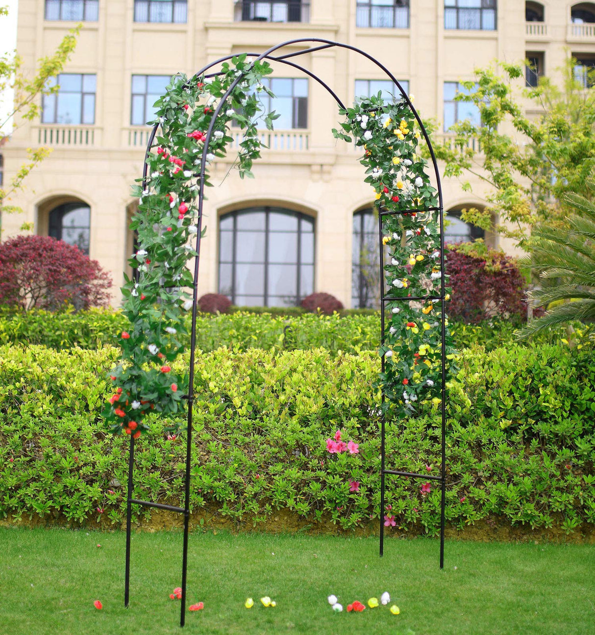 1. GO Steel Garden Arch, 7'8" High x 4'5" Wide, Garden Arbor for Various Climbing Plant, Outdoor Garden Lawn Backyard 1. GO