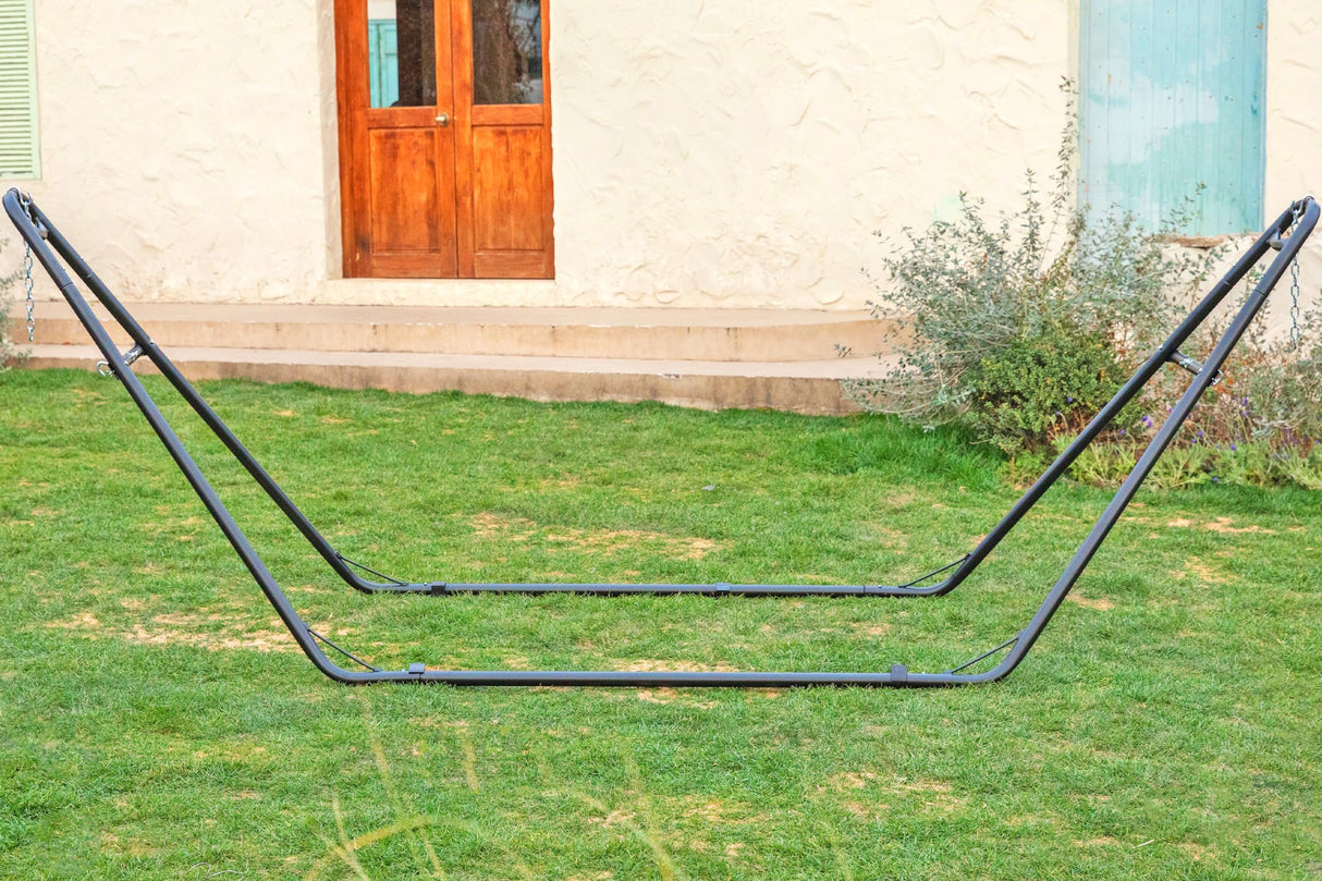 gafete Universal 2 Person Hammock Stand Only, 600 lbs Capacity, Adjustable Heavy Duty Powder-Coated Steel Stand, Multi-Use, Fits 9ft to 14ft Hammocks, XXL Size (Black) gafete